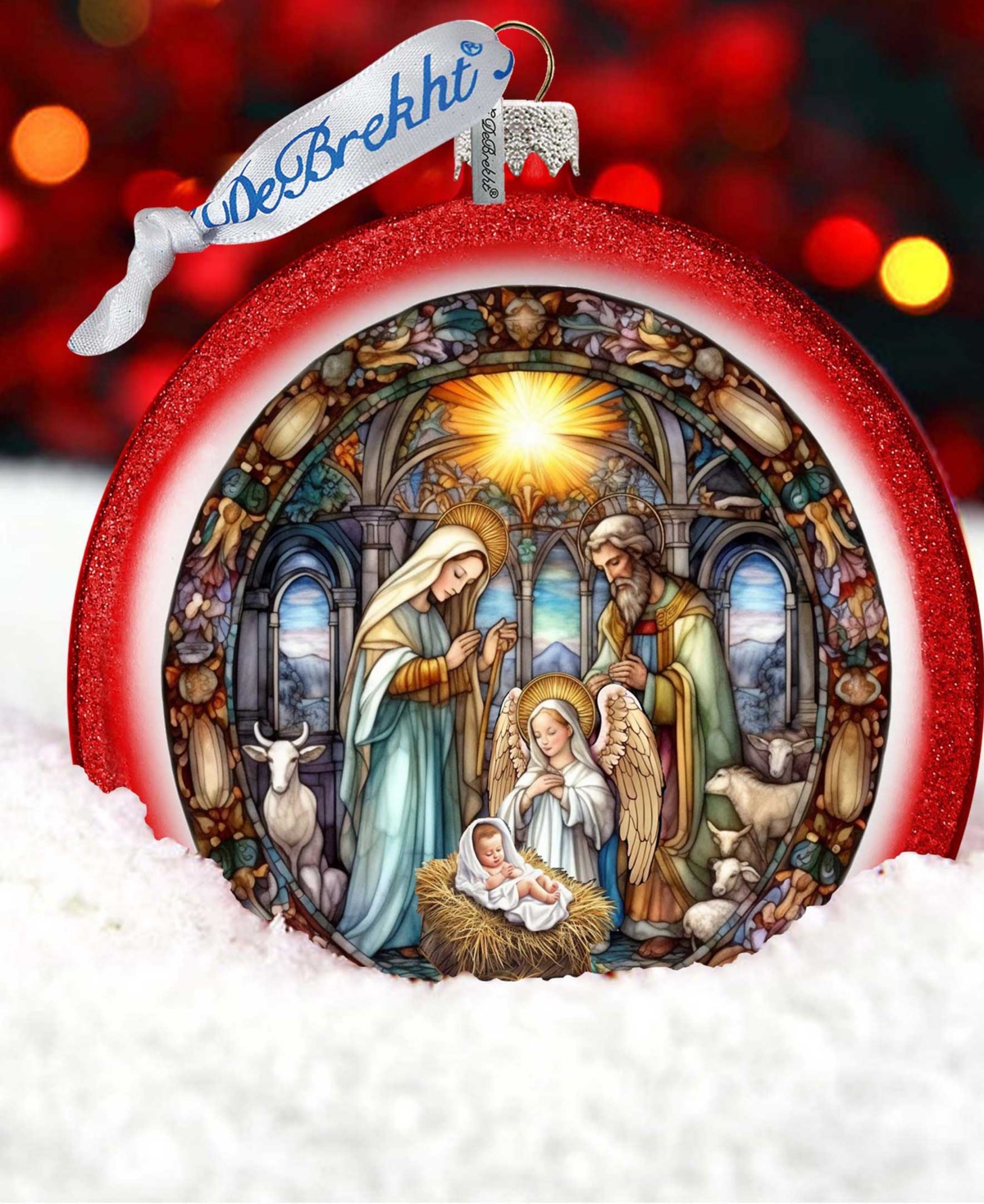 Shop Designocracy Guiding Light Nativity Scene Ball Mercury Christmas Glass Ornaments G. Debrekht In Multi Color