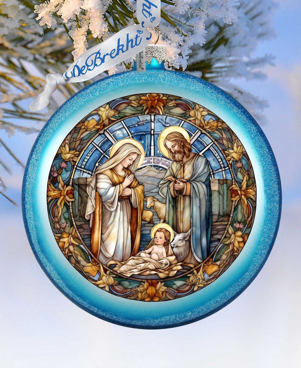Designocracy Holy Family Nativity Ball Mercury Glass Christmas Ornaments G. Debrekht In Multi Color