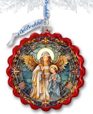 Guardian Angel Wreath Mercury Christmas Glass Ornaments G. DeBrekht
