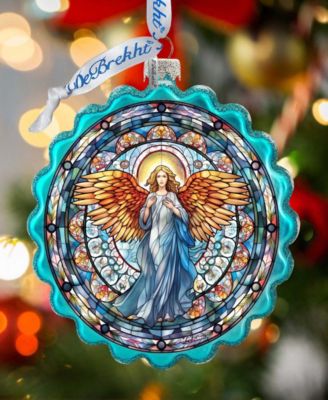 Love Harmony Angel Wreath Mercury Glass Christmas Ornaments G. DeBrekht