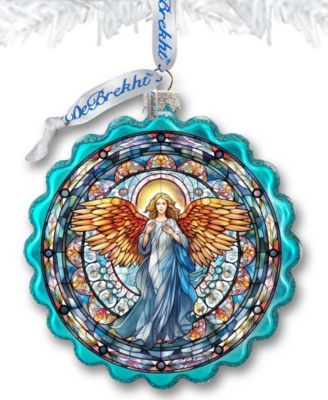 Love Harmony Angel Wreath Mercury Glass Christmas Ornaments G. DeBrekht