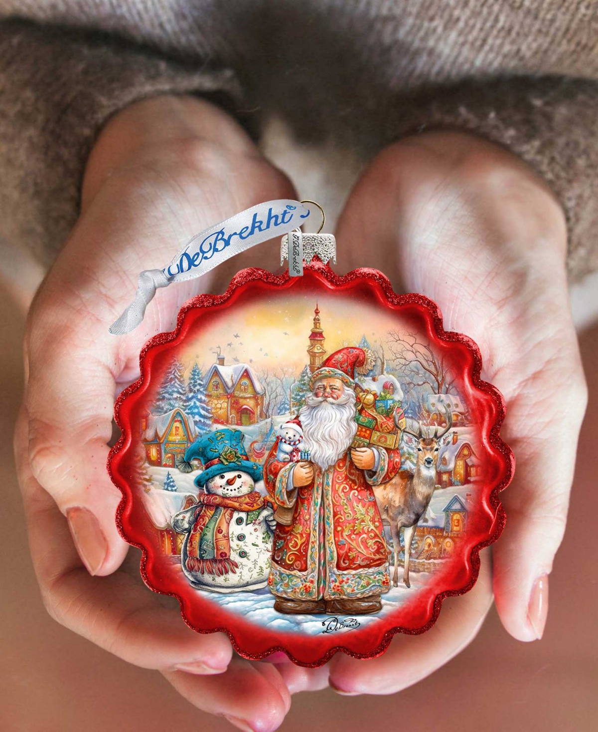 Designocracy Merry Christmas Wreath Mercury Glass Christmas Ornaments G. Debrekht In Multi Color
