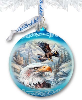 The Land of the Free-American Eagle Ball Christmas Glass Ornaments G. DeBrekht