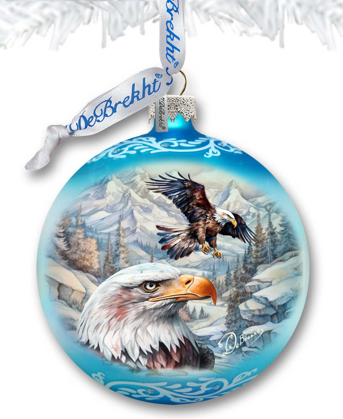 Designocracy The Land Of The Free-american Eagle Ball Christmas Glass Ornaments G. Debrekht In Multi Color
