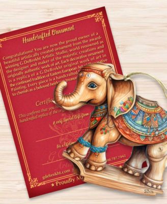 Carousel Elephant Christmas Wooden Ornaments Holiday Decor G. DeBrekht