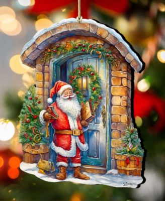 Joyful Moments at the Doorstep Christmas Wooden Ornaments G. DeBrekht