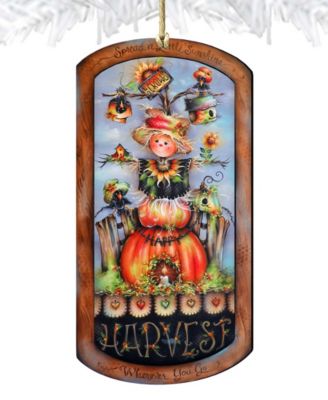Holiday Wooden Ornaments Harvest Pumpkin Scarecrow Home Decor J. Mills-Price