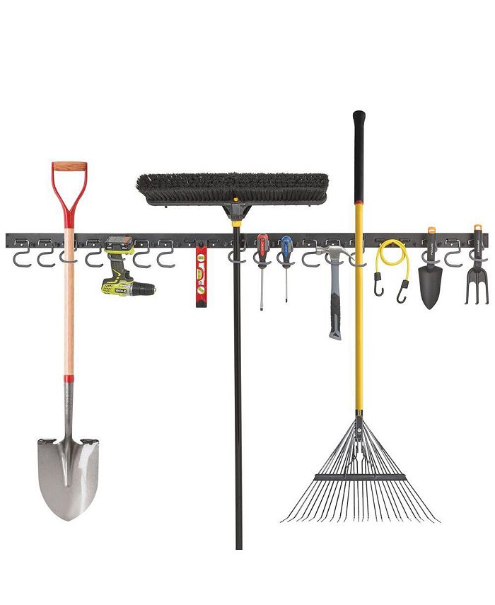 mDesign Metal Adjustable 20 Hook Wall Mount Organizer Garage Storage