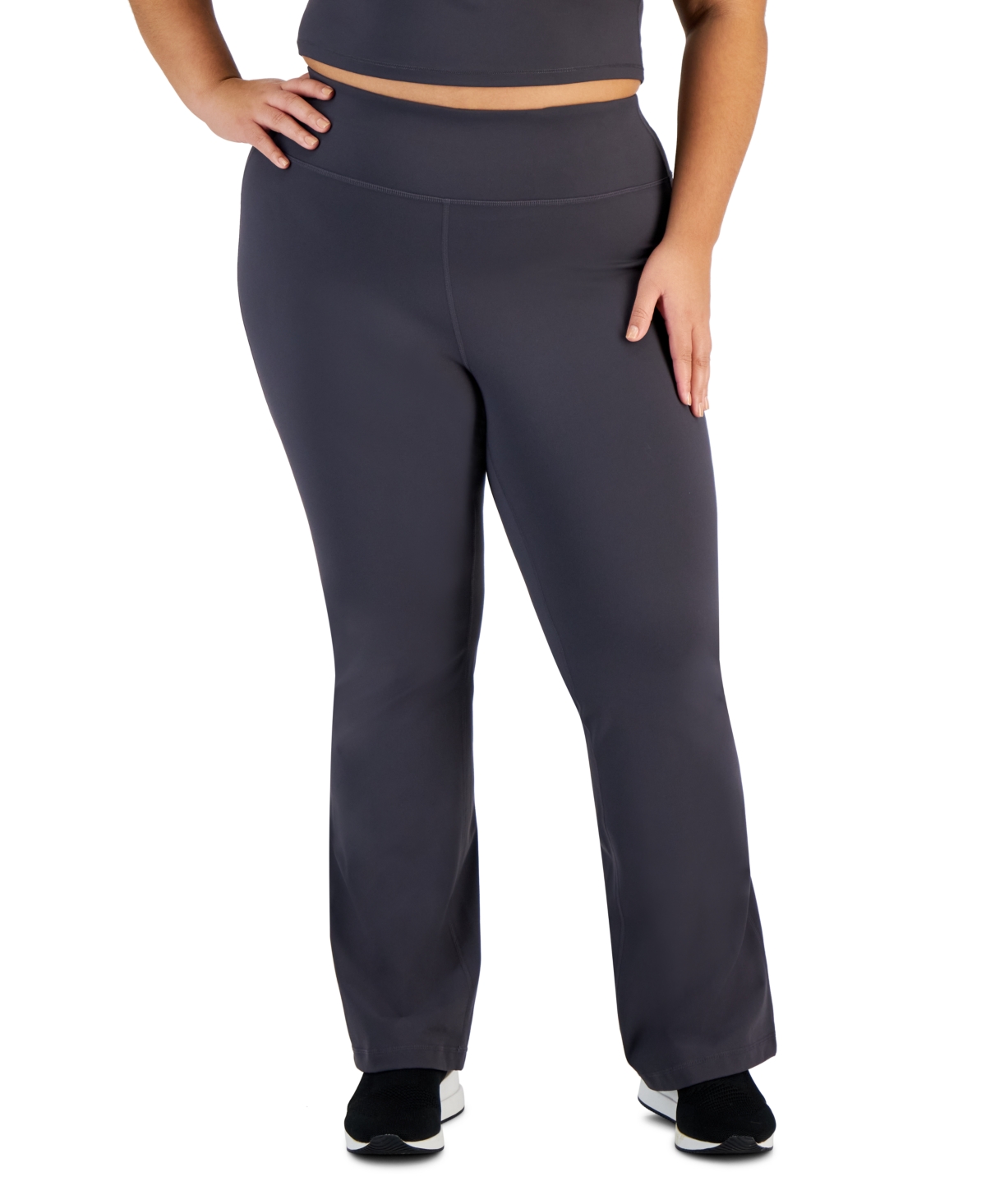 Plus Size High Rise Flared Leggings, Created for Macy's - Tartan Blue