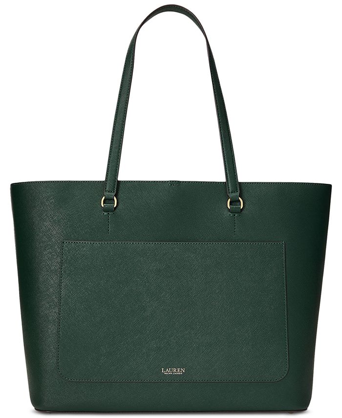Lauren Ralph Lauren Karly Crosshatch Leather Large Tote Macy's