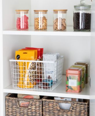 Nestable 9" x 16" x 6" Basket Organizer with Handles, Set of 4