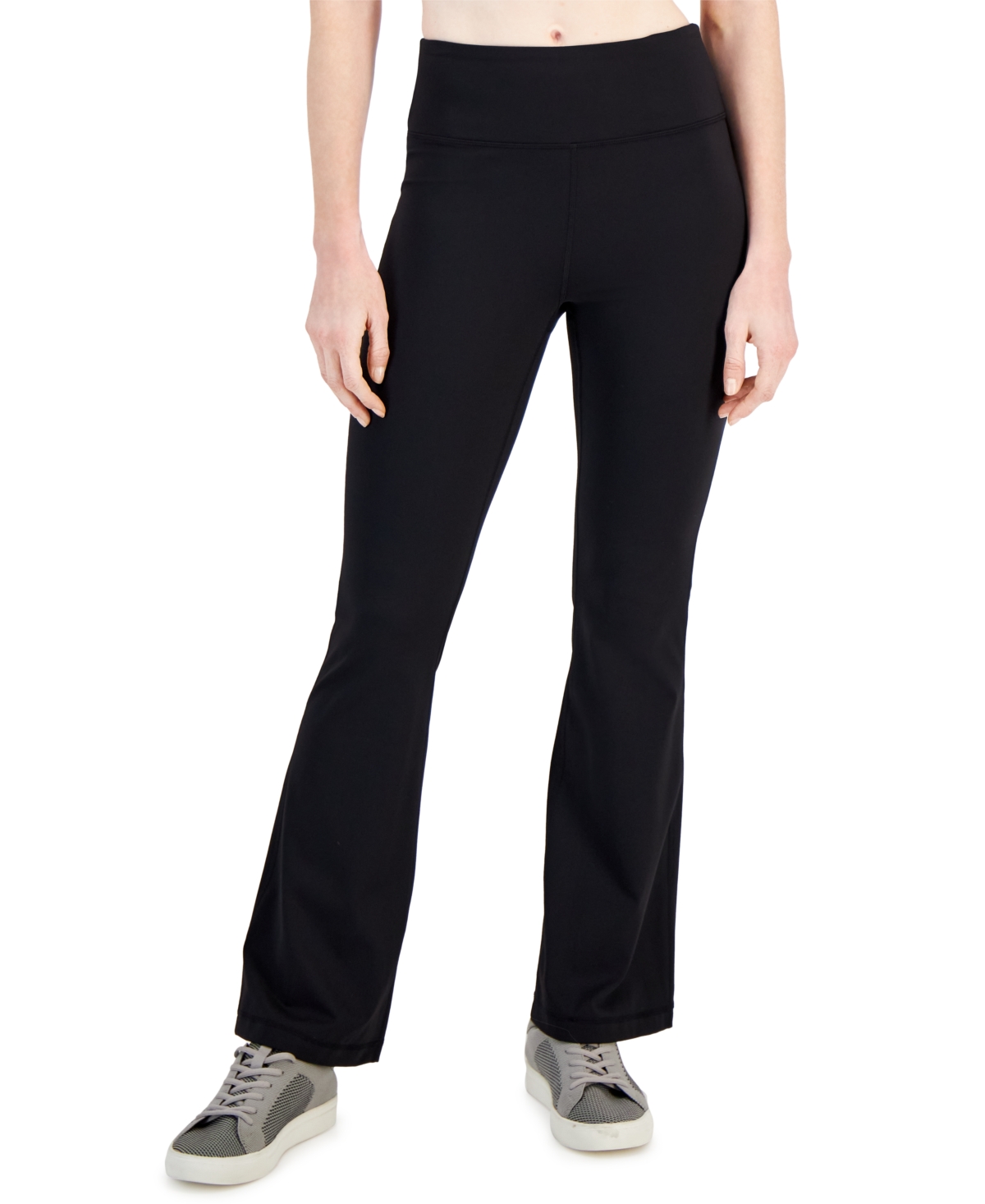 Women's Petite High Rise Flare Leggings, Created for Macy's - Deep Charcoal