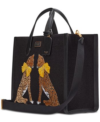 kate spade new york Manhattan Lady Leopard Embroidered Fabric Large Tote -  Macy's