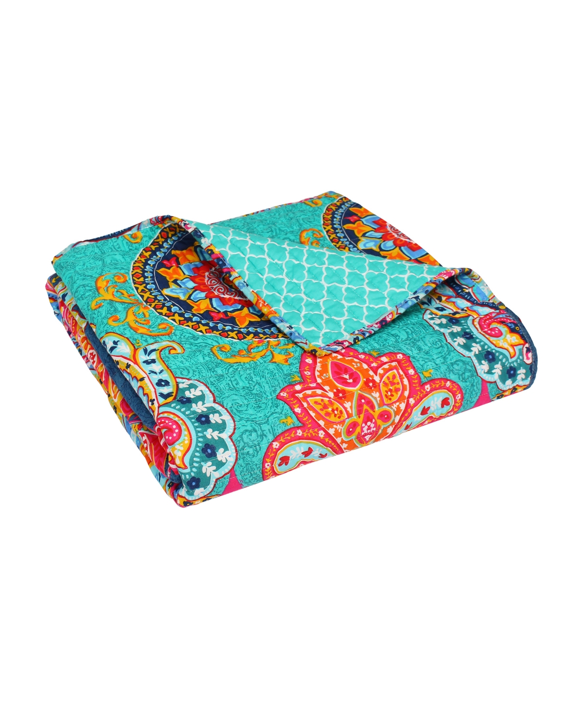 Shop Levtex Fantasia Boho Reversible Quilted Throw, 50" X 60" In Multi