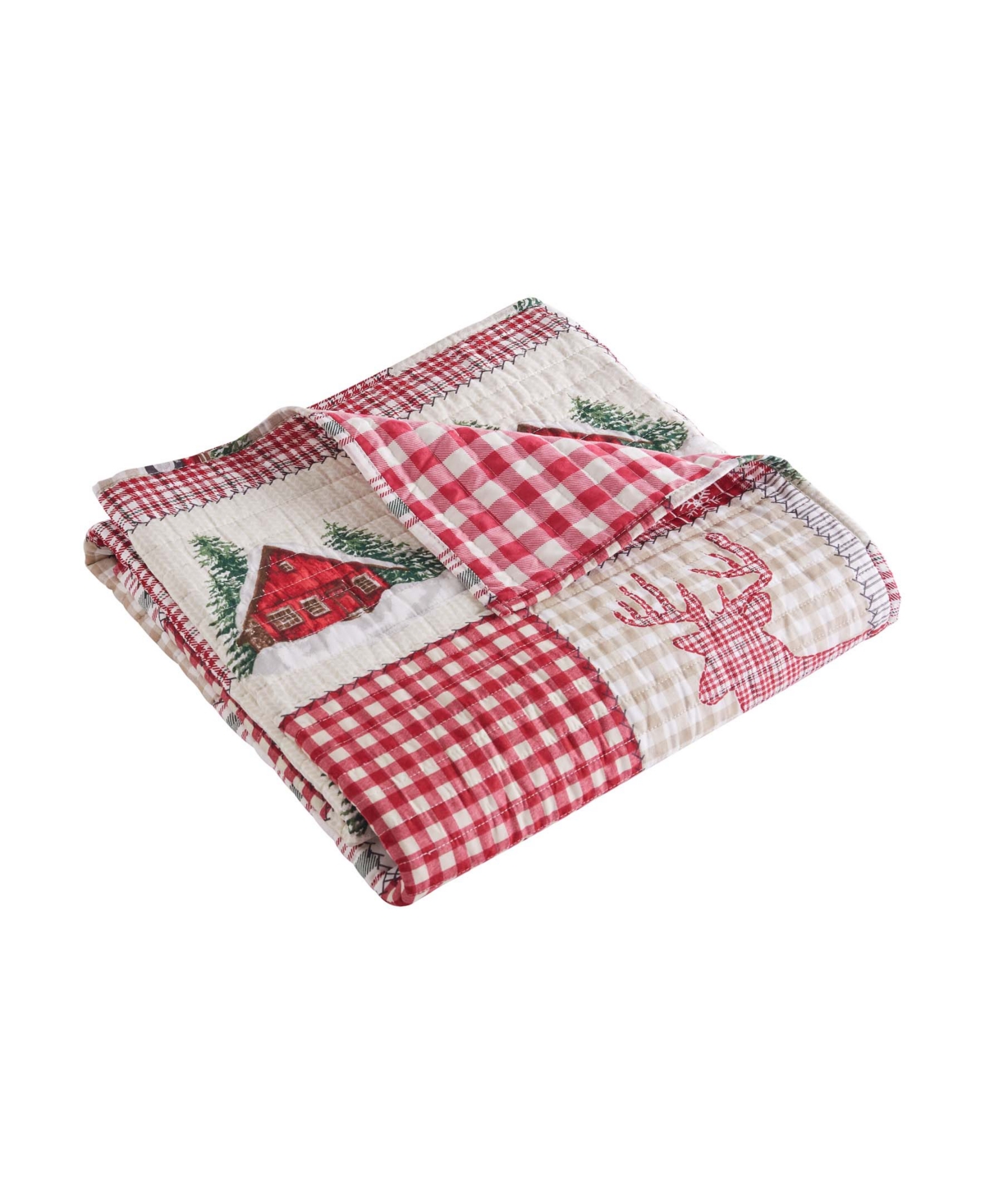 Levtex For Christmas Reversible Quilted Throw, 50" X 60" In Red