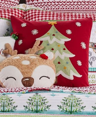 Comet & Cupid Tree Embroidered Decorative Pillow, 18" x 18"