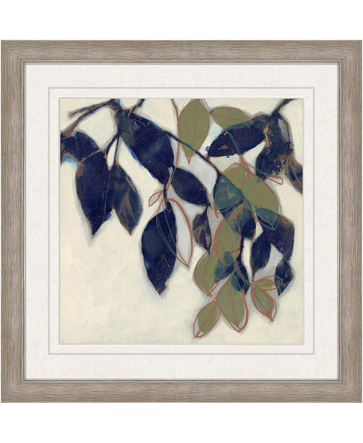 Paragon Picture Gallery Entwined Leaves Ii Framed Art In Blue