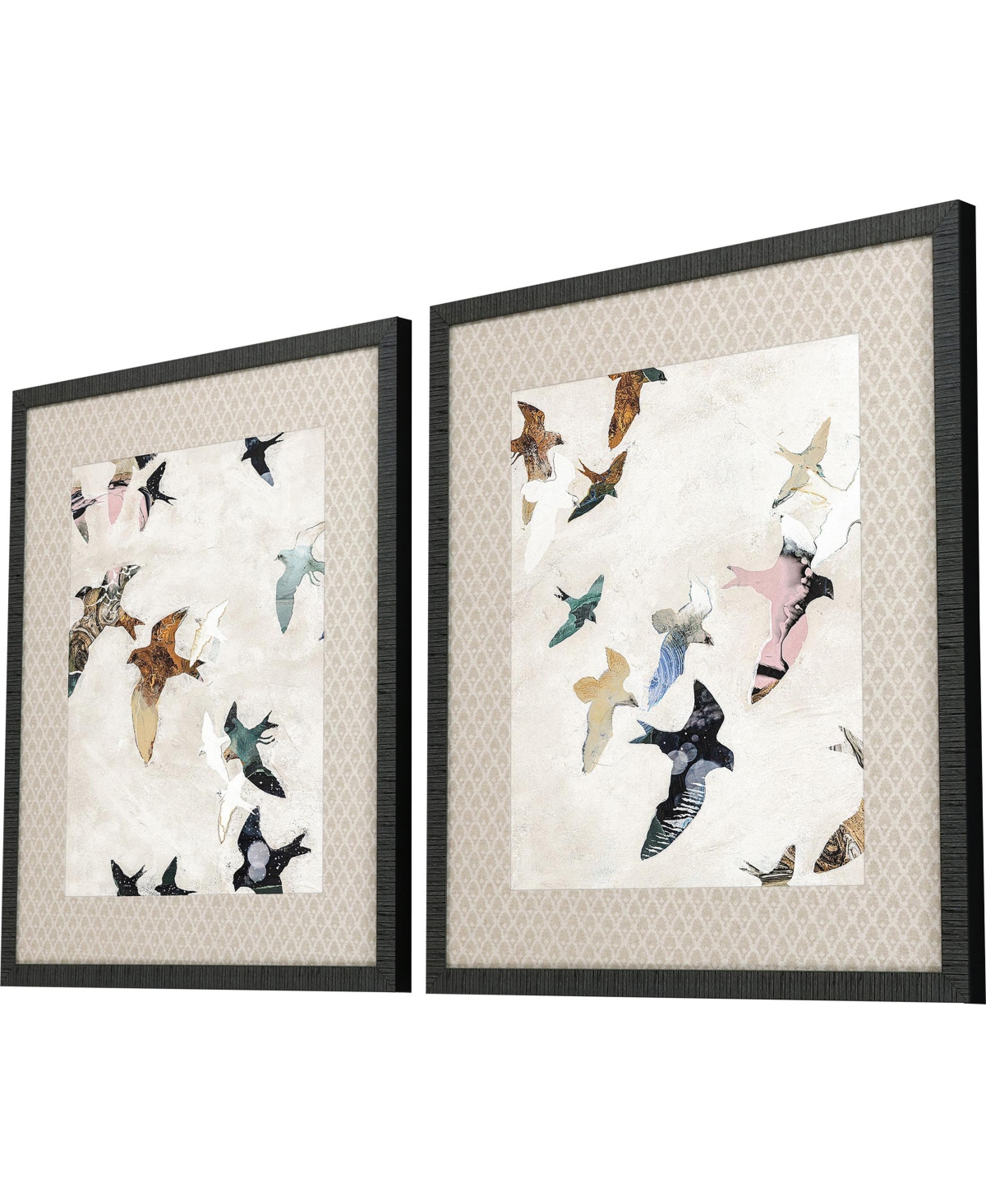 Shop Paragon Picture Gallery Abstract Birds Framed Art, Set Of 2 In Blue