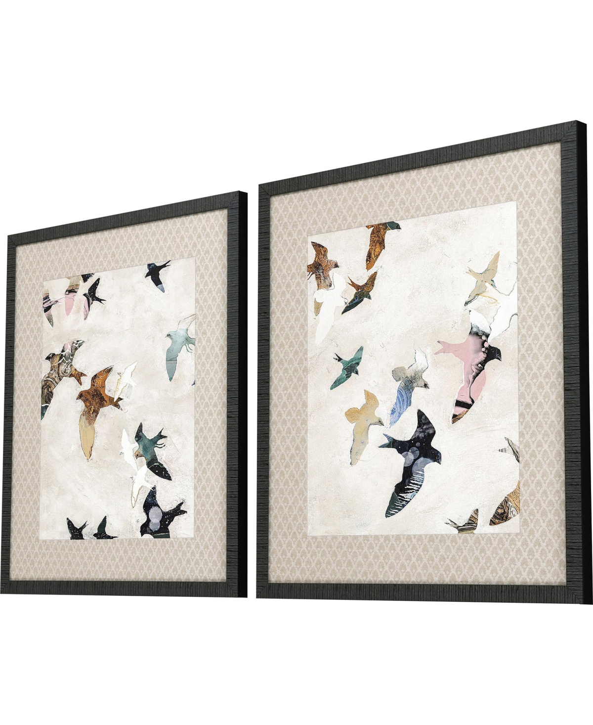 Paragon Picture Gallery Abstract Birds Framed Art, Set Of 2 In Blue