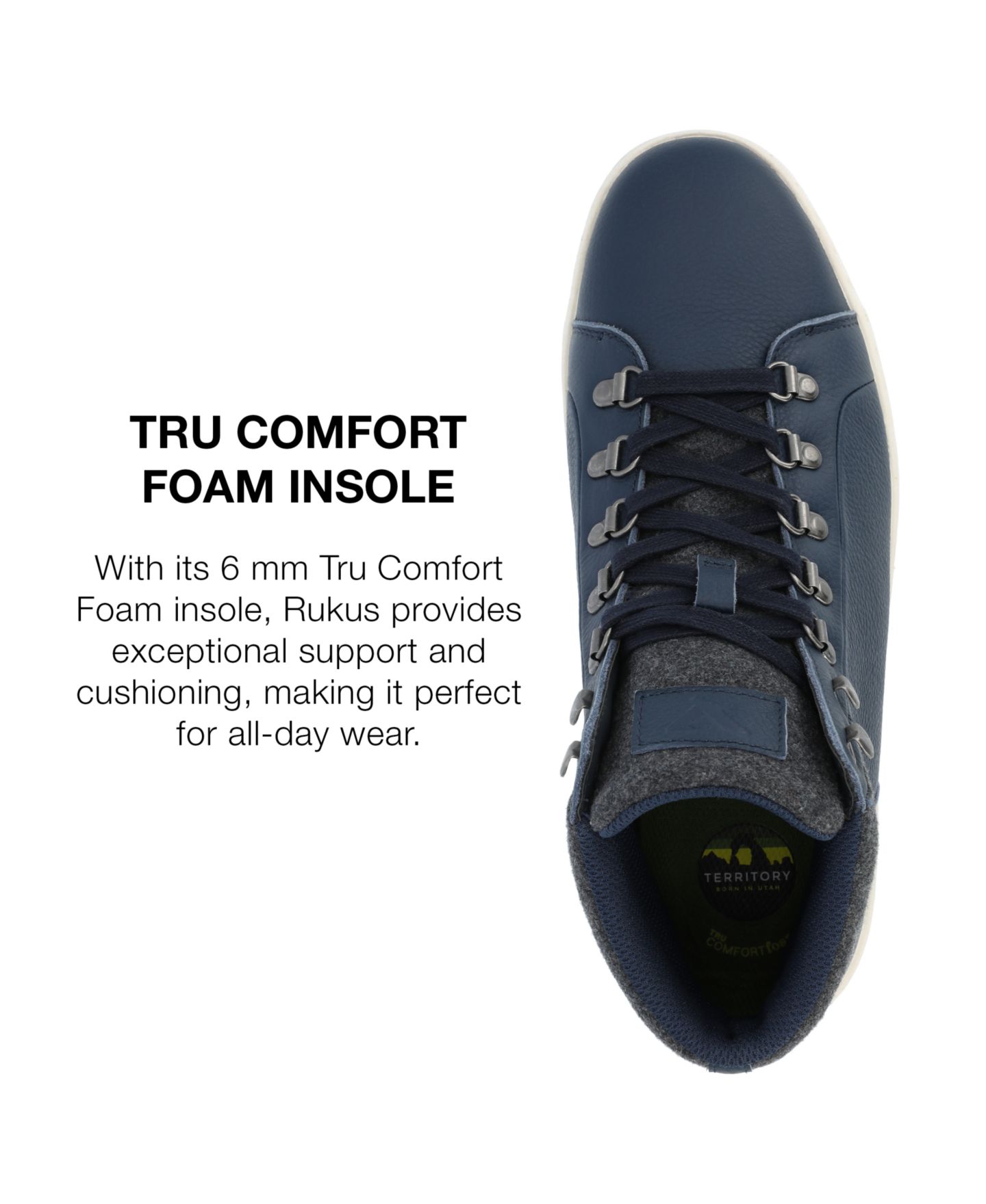 Мужские кроссовки Territory Ruckus Tru Comfort Foam High Top, цвет: Синий — фото 6
