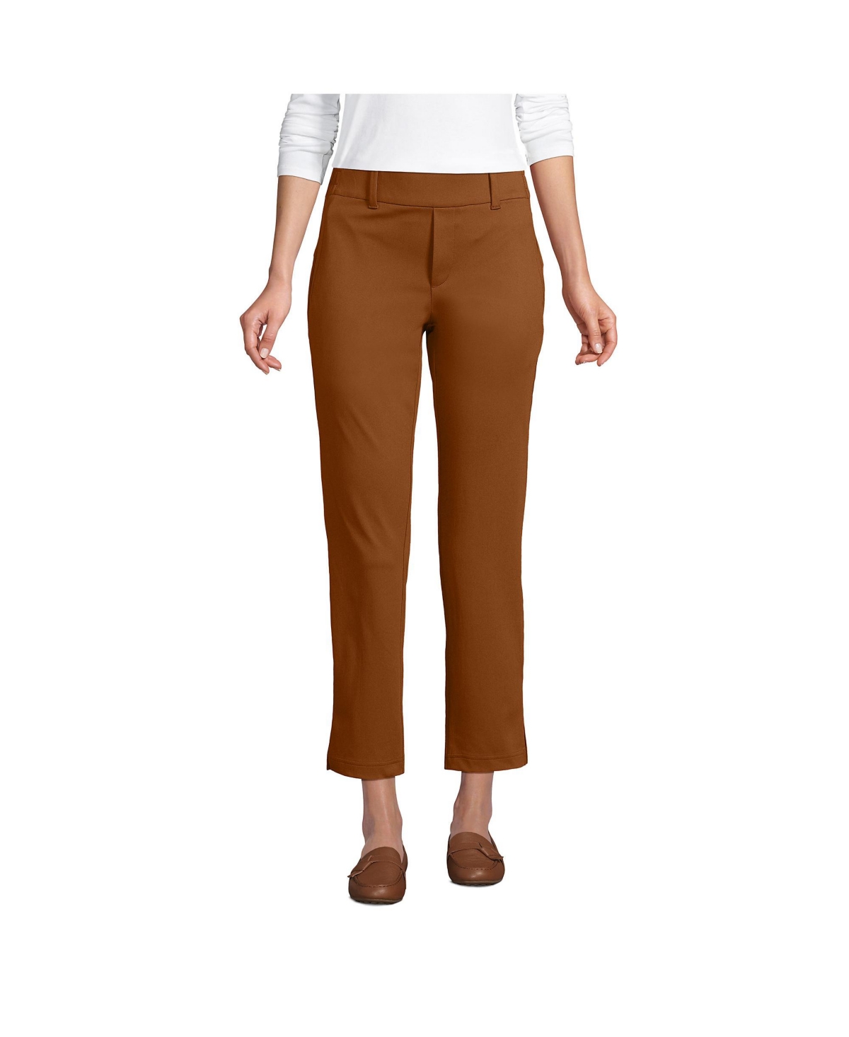 Lands' End Women's Flex Mid Rise Pull On Crop Pants