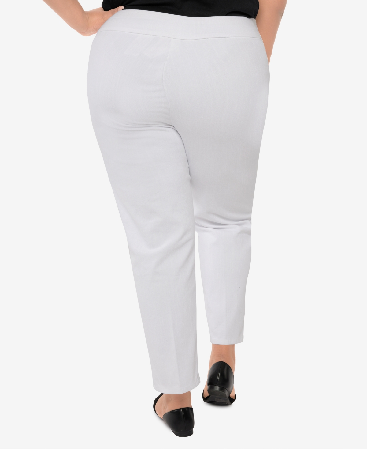 Alfred Dunner Plus Size Super Stretch Mid-rise Short Length Denim Pants In White