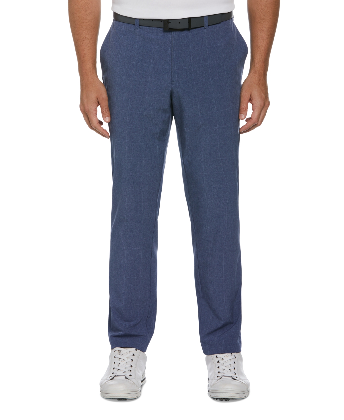 PGA TOUR MEN'S PERFORMANCE FLAT-FRONT WINDOWPANE PLAID GOLF PANTS 