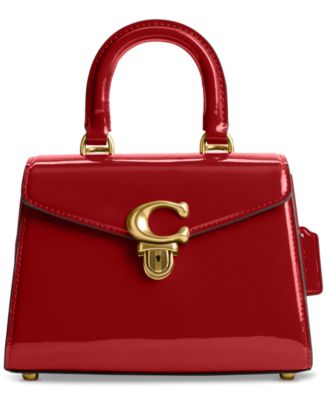 COACH Sammy Top Handle 21 Small Patent Leather Handbag - Macy's