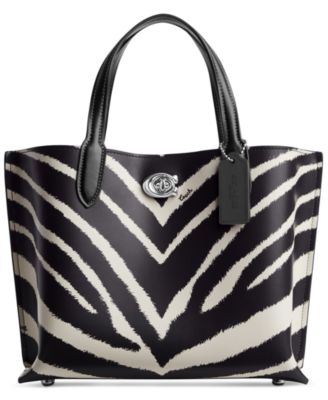 Coach zebra print tote bag shops