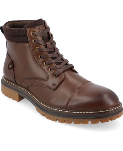 Мужские ботинки Vance Co. Fegan Tru Comfort Foam Cap Toe Lace-Up Ankle, цвет: Коричневый