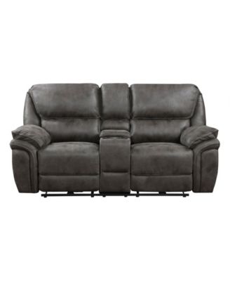 White Label Fleming 80" Power Double Reclining Love Seat with Center Console