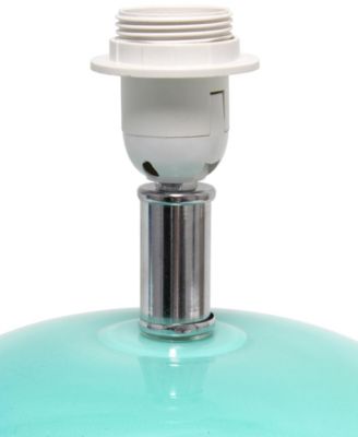 15.25" Modern Overload Glass Bedside Table Lamp with White Fabric Shade