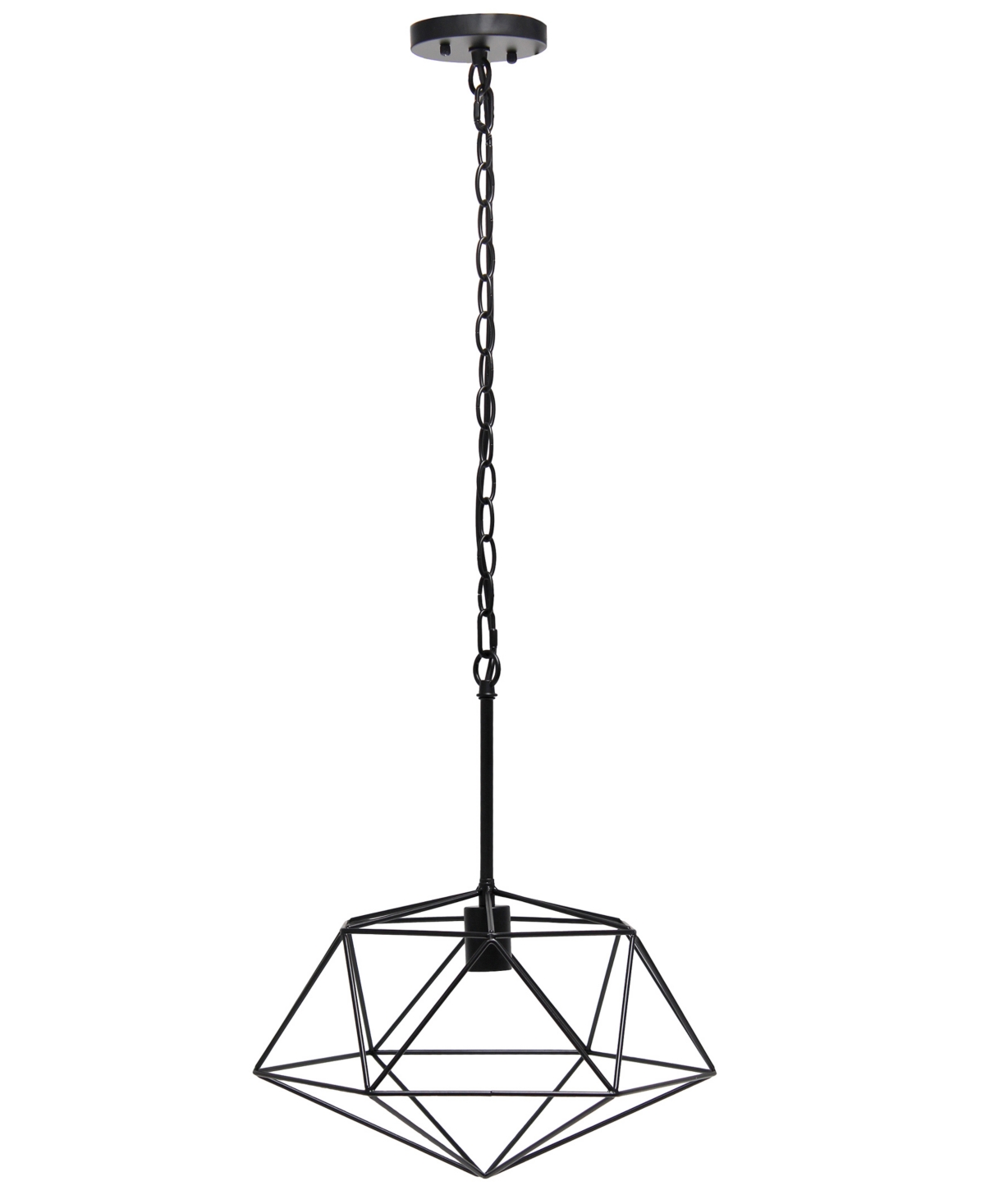 All The Rages 1 Light 16" Modern Metal Wire Paragon Hanging Ceiling Pendant Fixture In Black