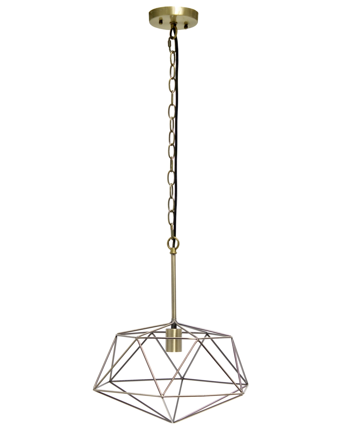 All The Rages 1 Light 16" Modern Metal Wire Paragon Hanging Ceiling Pendant Fixture In Antique Brass