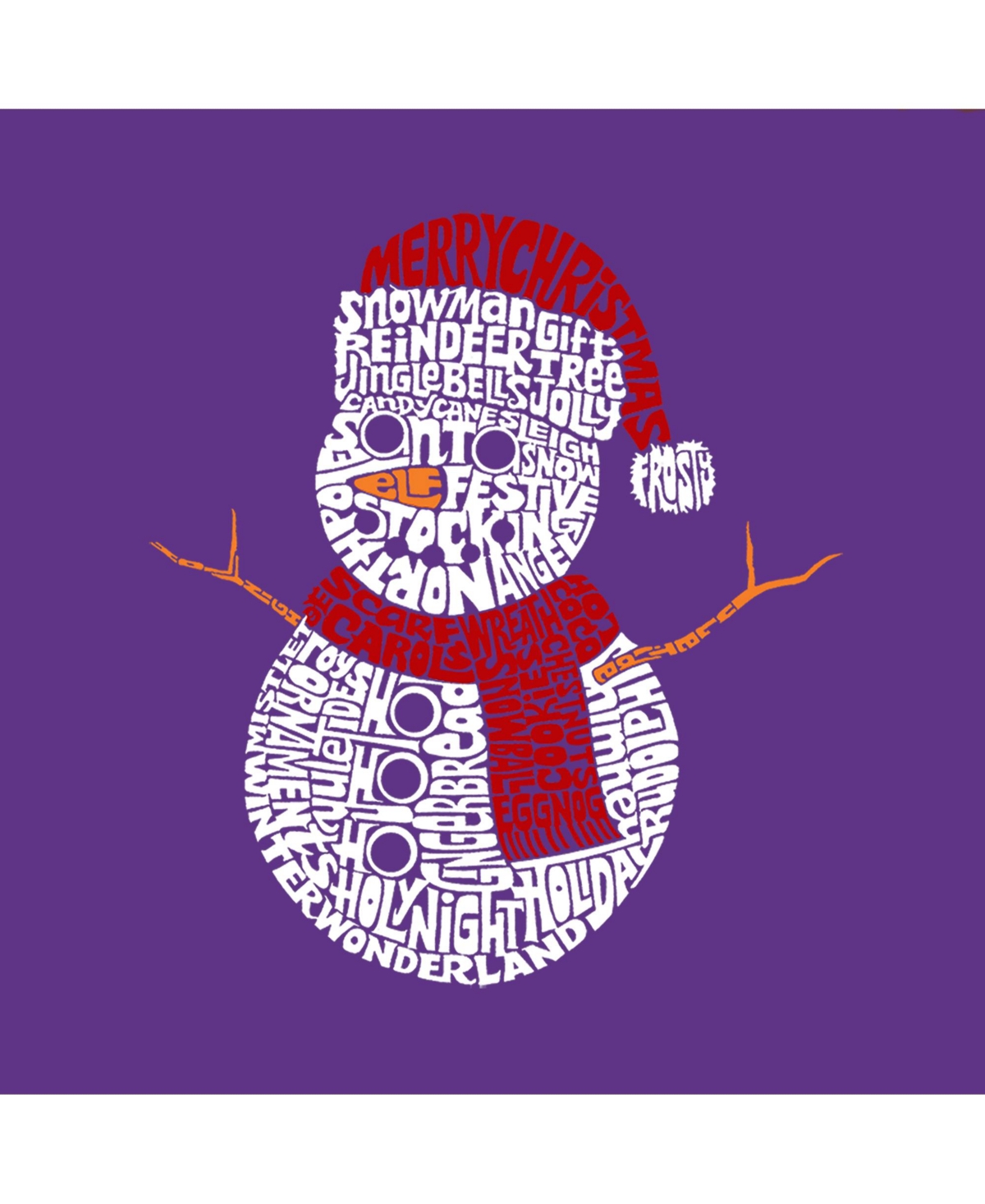 Child Christmas Snowman - Girl's Word Art Long Sleeve T-Shirt