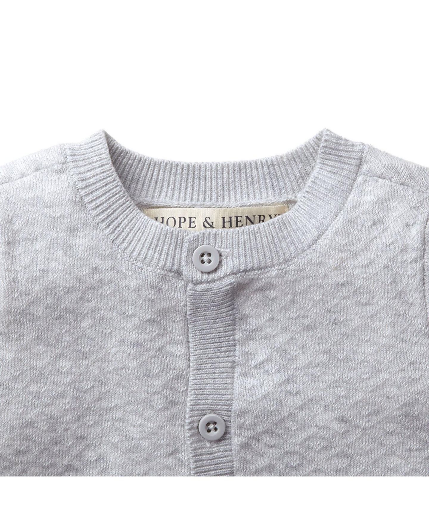 Комбинезон Hope & Henry Baby Girls Hope and Henry Jacquard Sweater Romper, цвет: Серый — фото 2