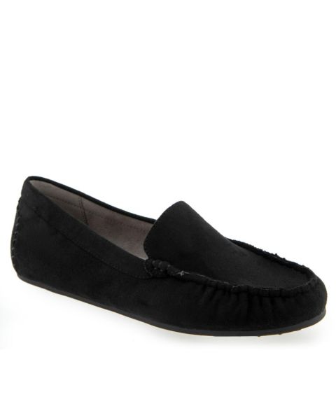 Женские туфли Aerosoles Over Drive Driving Style Slip-On, цвет: Чёрный искусственный замшевый