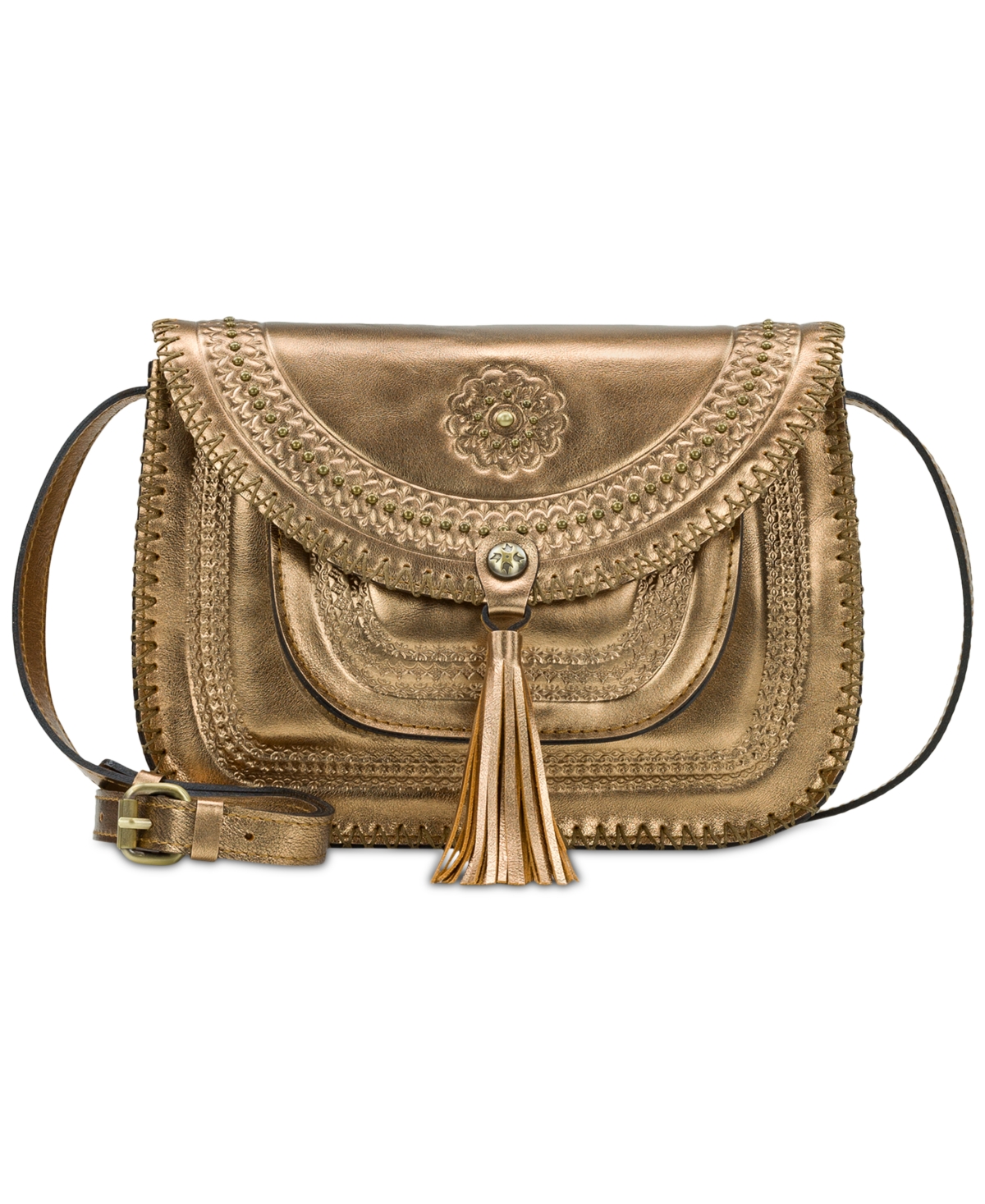 Beaumont Flap Crossbody, Created for Macy's - Antique Bronze