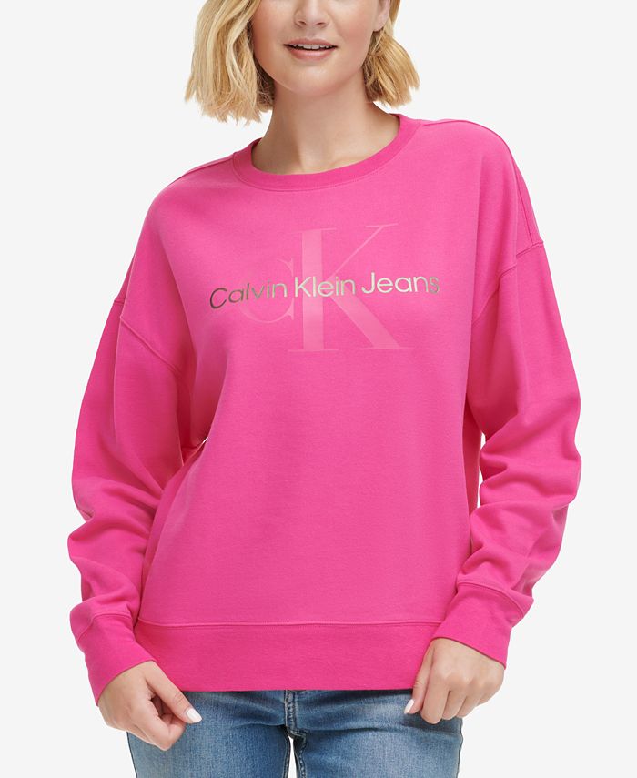 Calvin Klein Jeans Women\'s West Village Foiled Logo-Print Sweatshirt -  Macy\'s | Sweatshirts