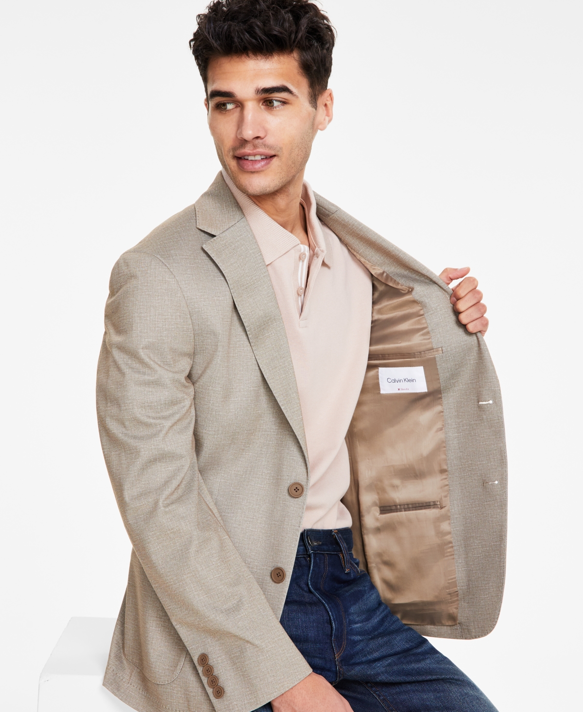 Calvin Klein Men's Solid Slim-Fit Soft Sport Coat