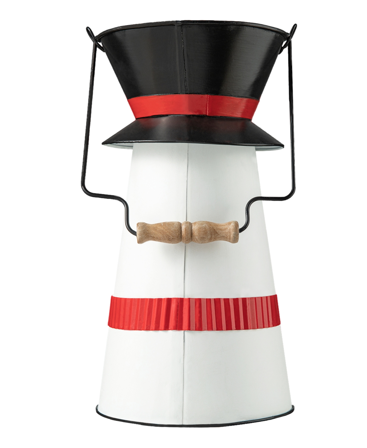 Glitzhome H Metal Snowman Decorative Bucket