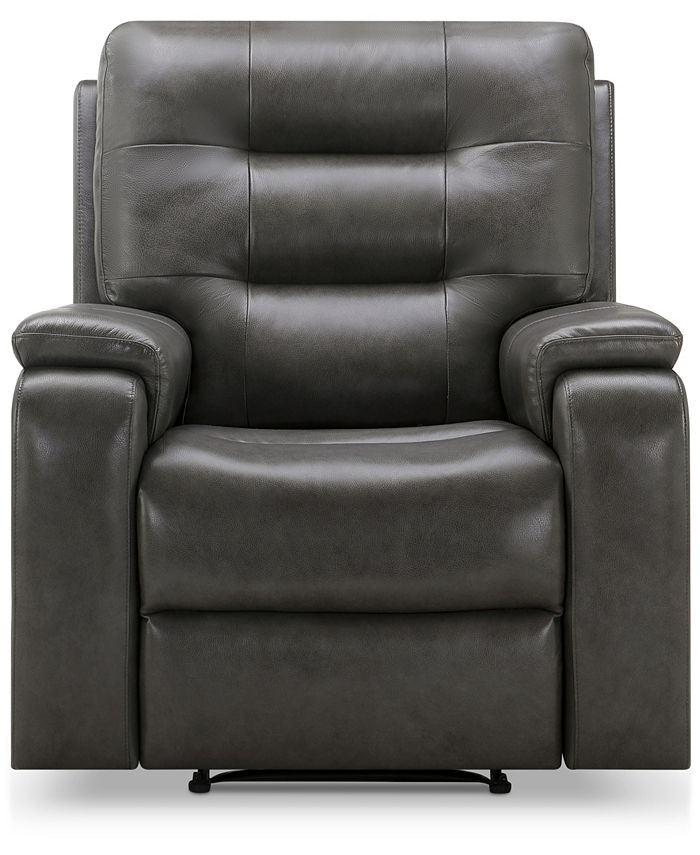 Abbyson Living Waylen 36.3" TopGrain Leather Manual Recliner Macy's