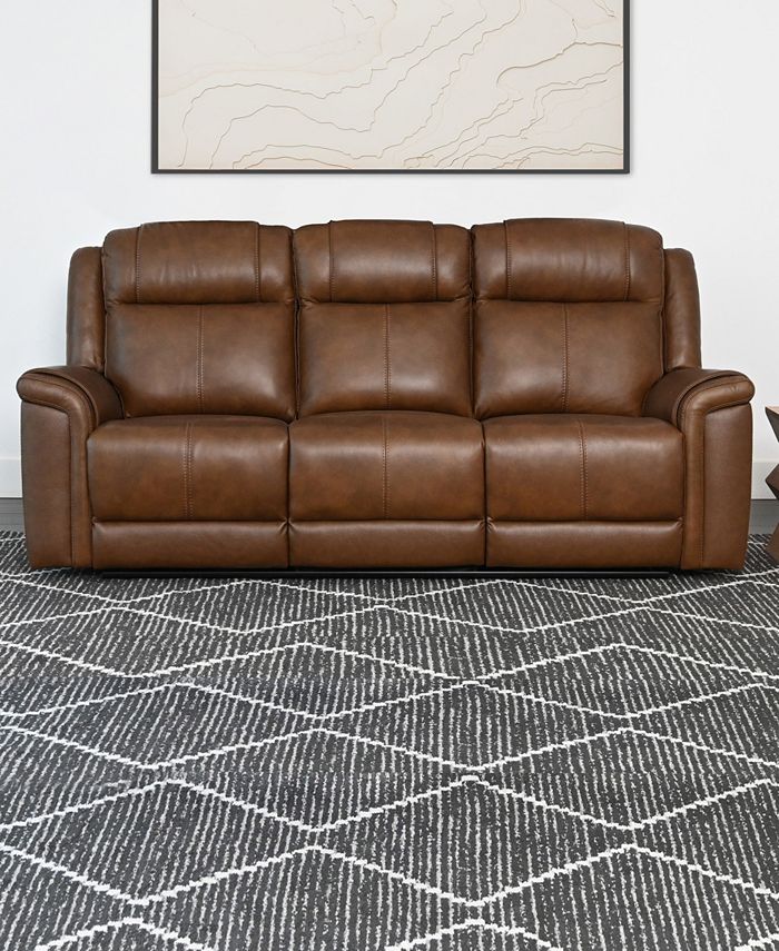 Abbyson Living Gilmore 86.6" Leather Manual Reclining Sofa Macy's