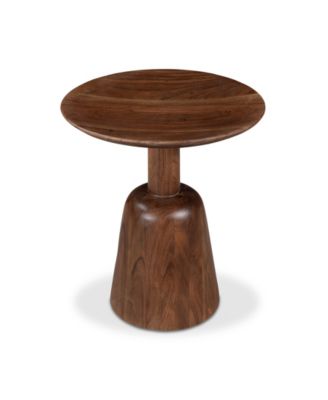 Nels 16" Acacia Wood Round End Table