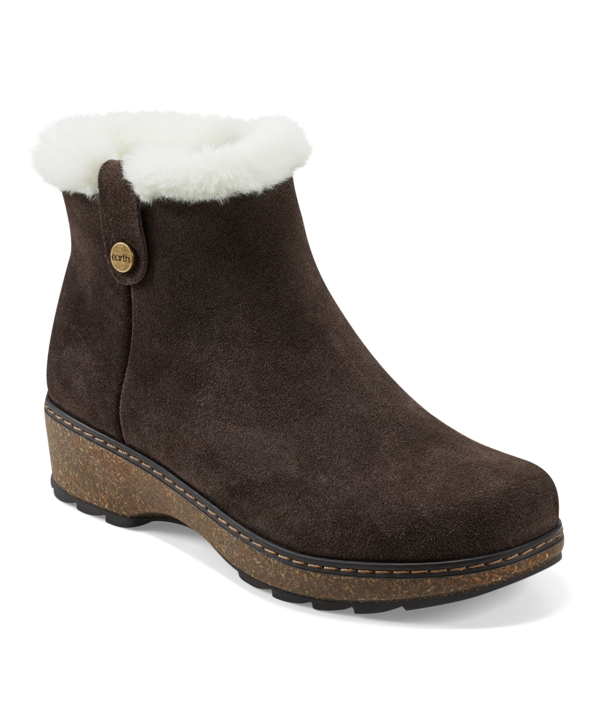 Earth suede booties top