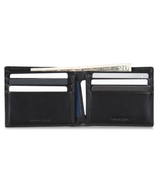 Men's Enameled Logo Leather Bifold Wallet