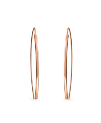 Delicate Minimalist Modern Long Thin Line Linear Threader Earrings Sterling Silver