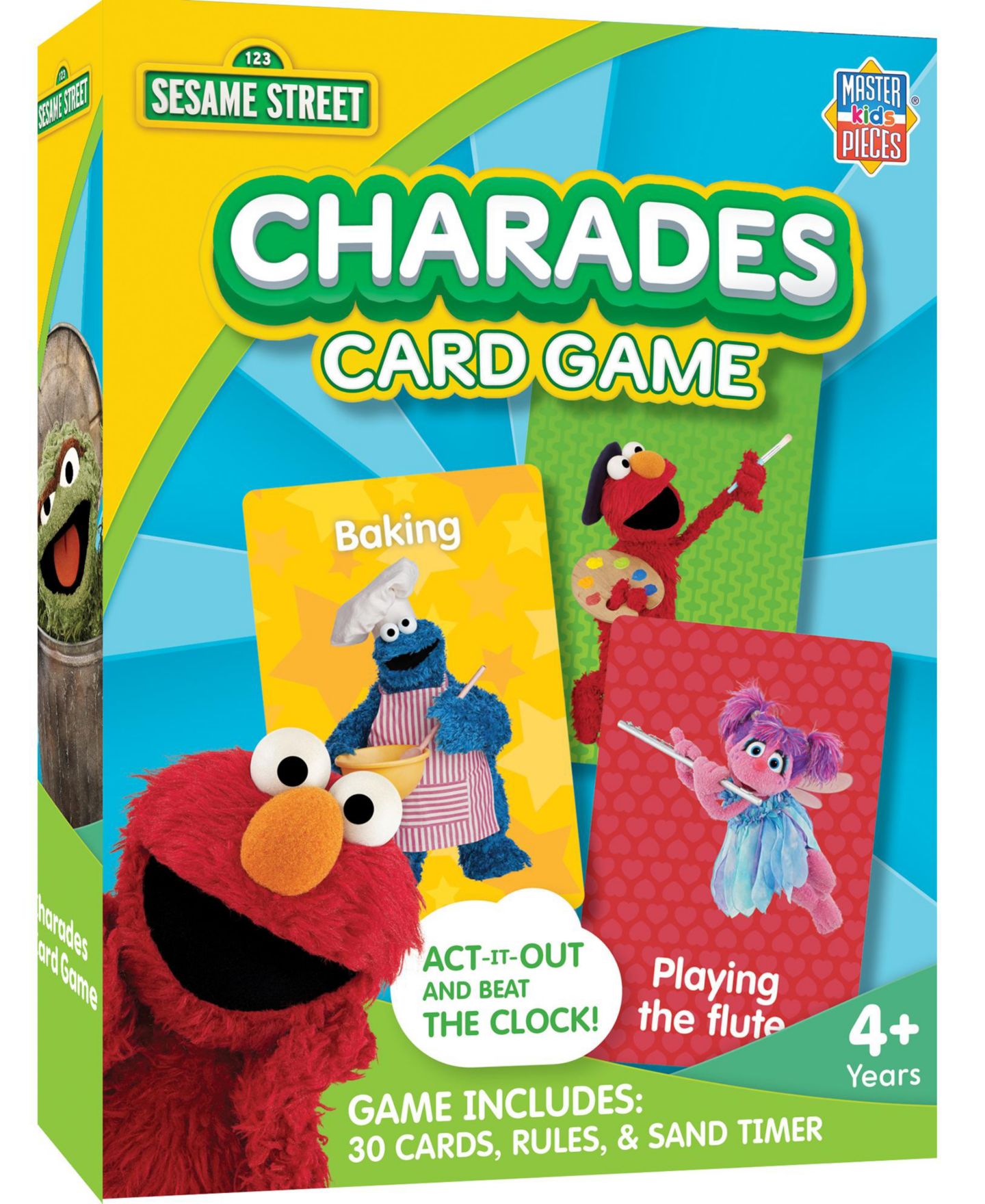 Детская карточная игра MasterPieces Puzzles Sesame Street Charades Party Card Game, 30-Card, Ages 4+, цвет: Разноцветный — фото 1