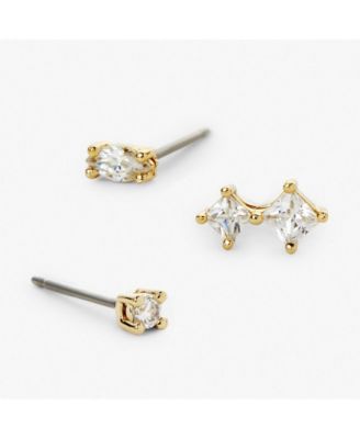  Stud Earrings Set - Val White