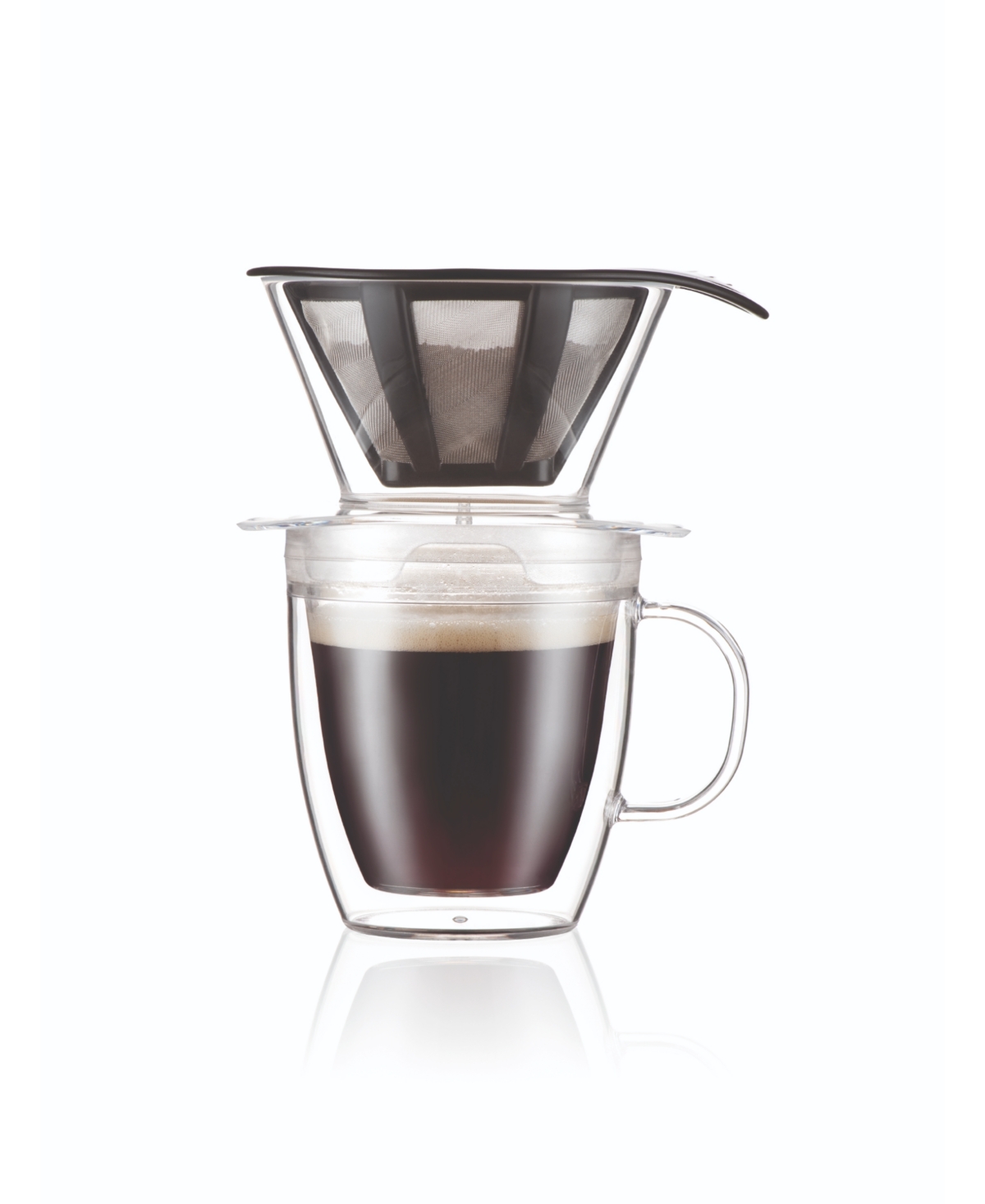 Bodum 12 oz Pour Over Coffee Dripper And Double Wall Mug In Clear